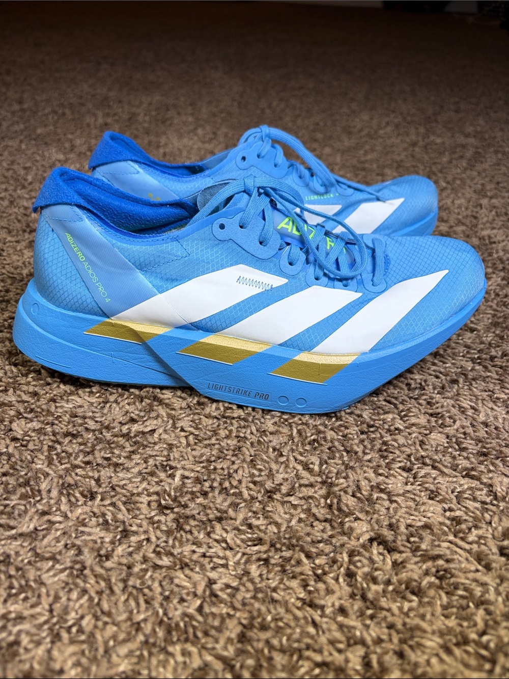 adidas ADIZERO ADIOS PRO 4 Blue and White - Size 8